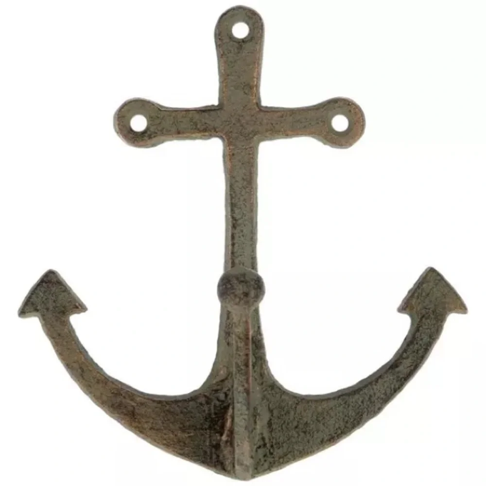 (3) Patina Anchor Metal Wall Hook